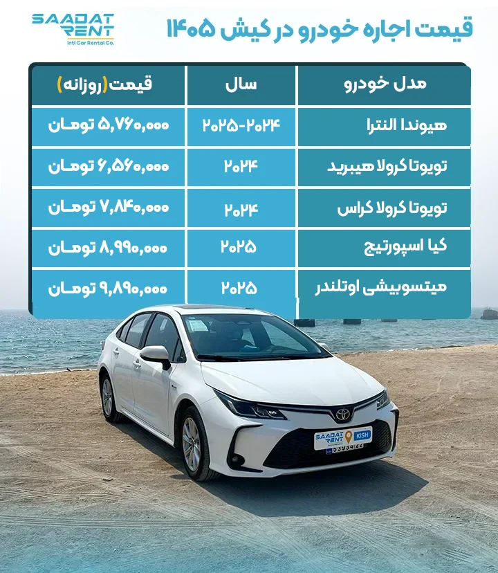 اجاره ماشین در کیش اجاره خودرو در کیش
