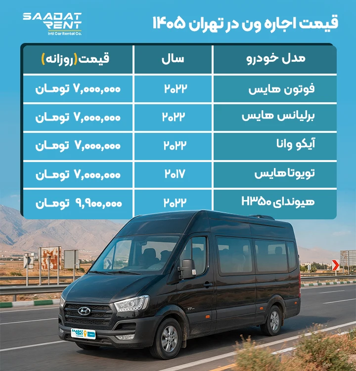 اجاره خودرو ون در تهران اجاره خودرو ون در تهران