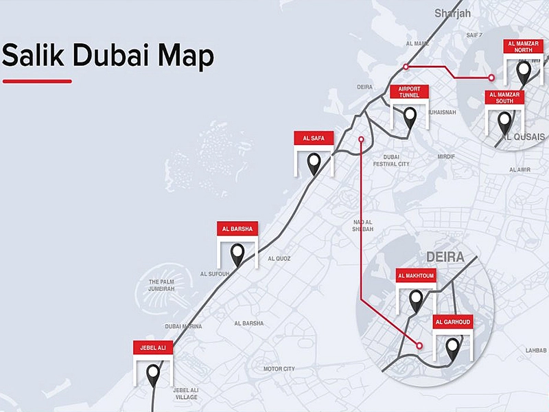 Salik toll collection system map