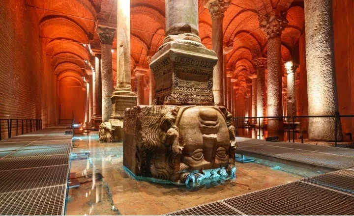 The Basilica Cistern or Yerebatan Cistern in Istanbul