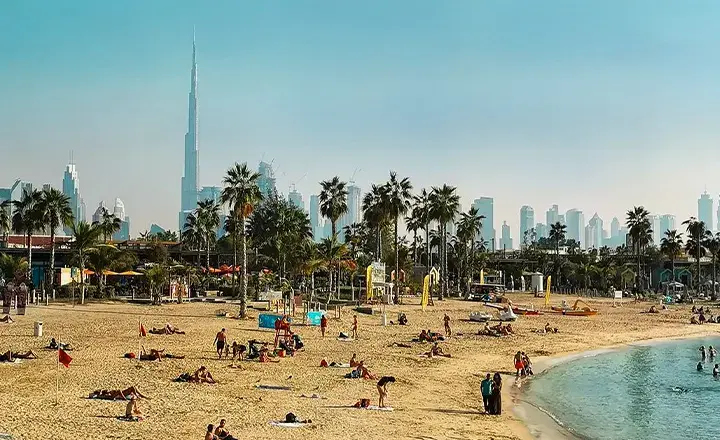 Relaxing at La Mer beach in Dubai