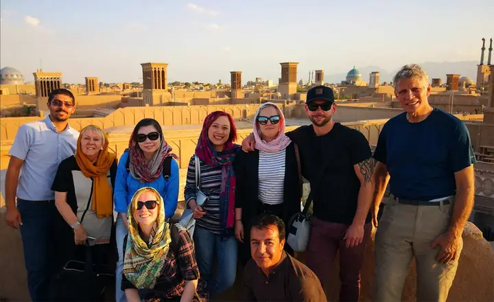 Tourists in Yazd in Iran