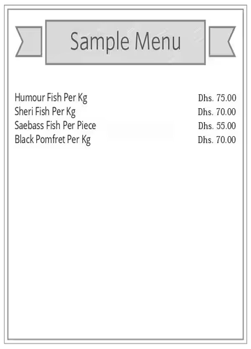 Bu Qtair Dubai restaurant menu