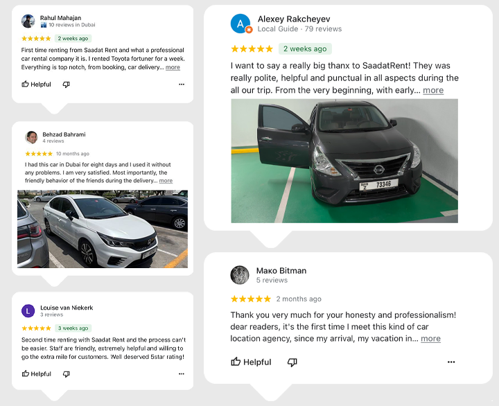 Car Rental in Dubai Customers Reviews