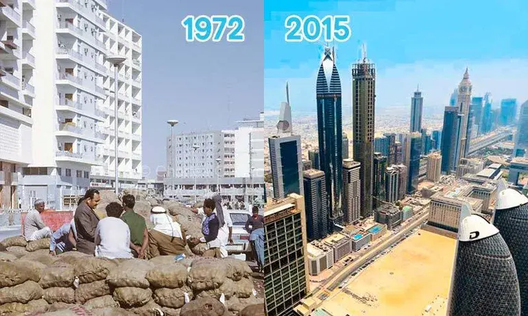 Dubai in 1972 and 2015