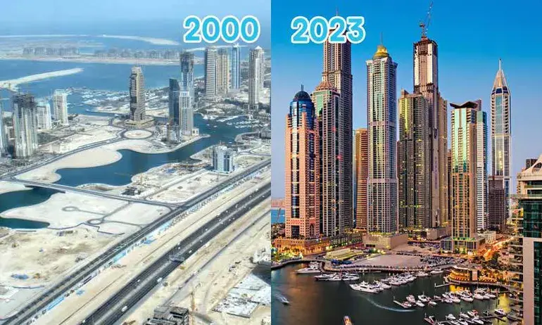 Dubai Marina in 2000 vs now