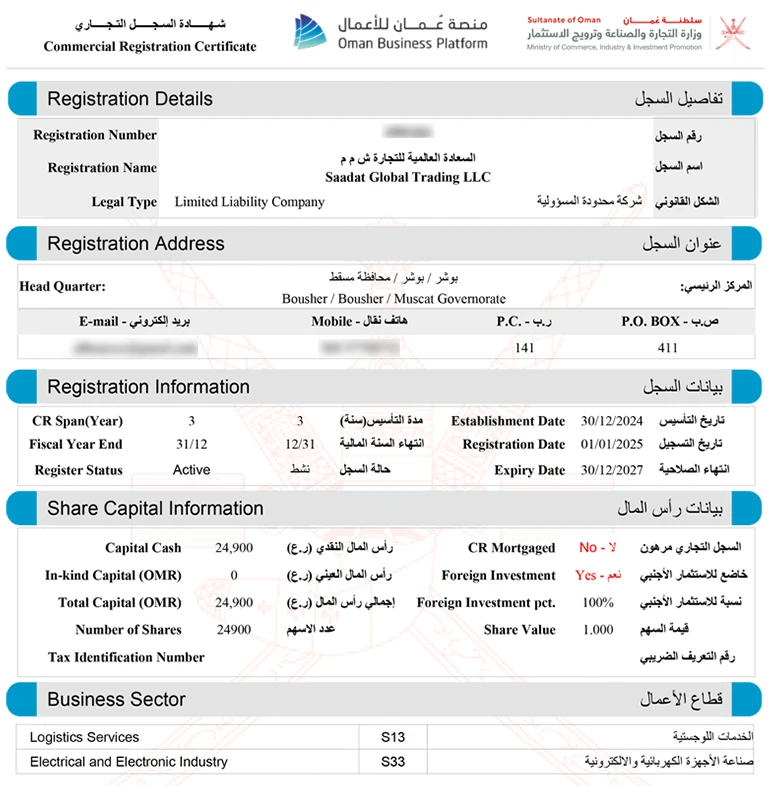 License to rent a car in Oman Saadat Rent