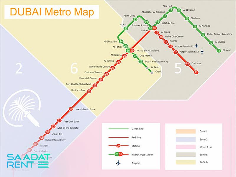 Dubai Metro - Stations, lines, fares and rules | Saadatrent